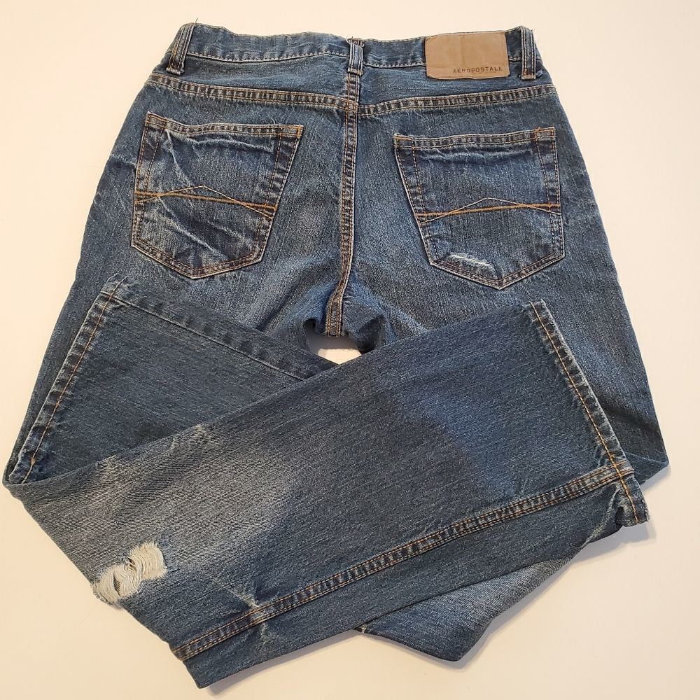 27 28 AERO DRIGGS SLIM FIT BOOT CUT LEG DISTRESSED JEANS